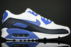 Nike Air Max 90's "White/Varsity Royal-Obsidian"